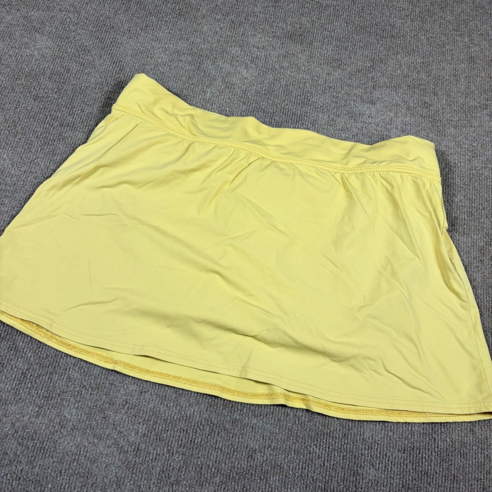 Lands End Womens Yellow Swim Skirt Size 14 Active Beach Poolwear Stretch